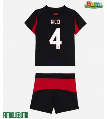 AC Milan Samuele Ricci #4 Hemmaställ Barn 2025-26 Kortärmad (+ Korta byxor)